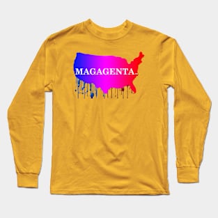 MAGAGENTA White Wording on Map Long Sleeve T-Shirt